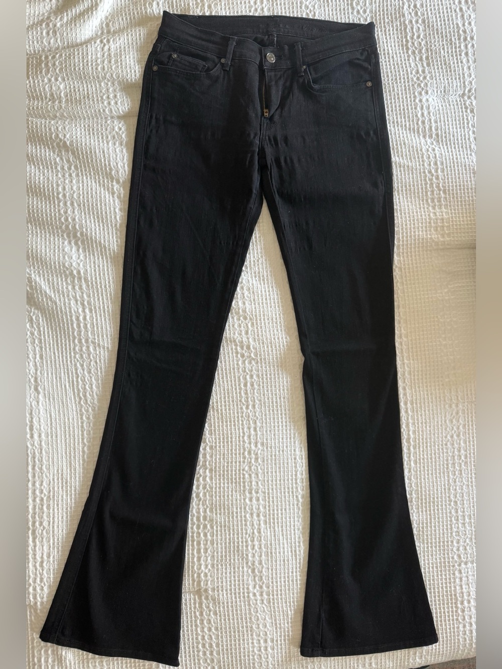 7 For All Mankind Black Bootcut Jeans Size 28 Stretch